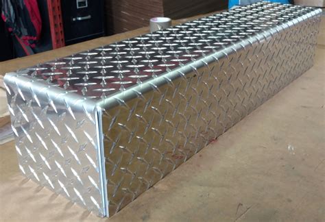 steel diamond plate box and cover in asphalt|metal diamond plate.